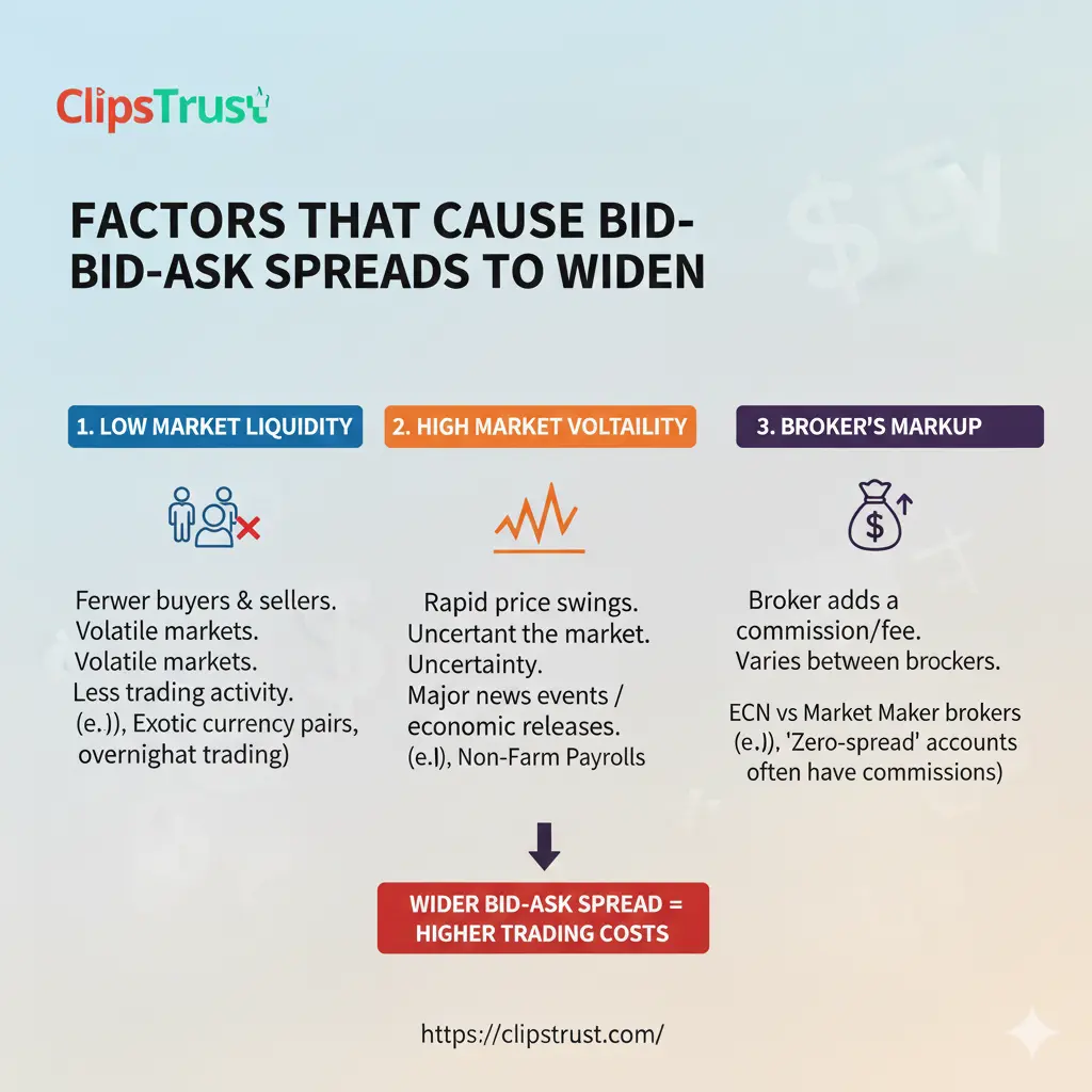 factors that cause bid ask price